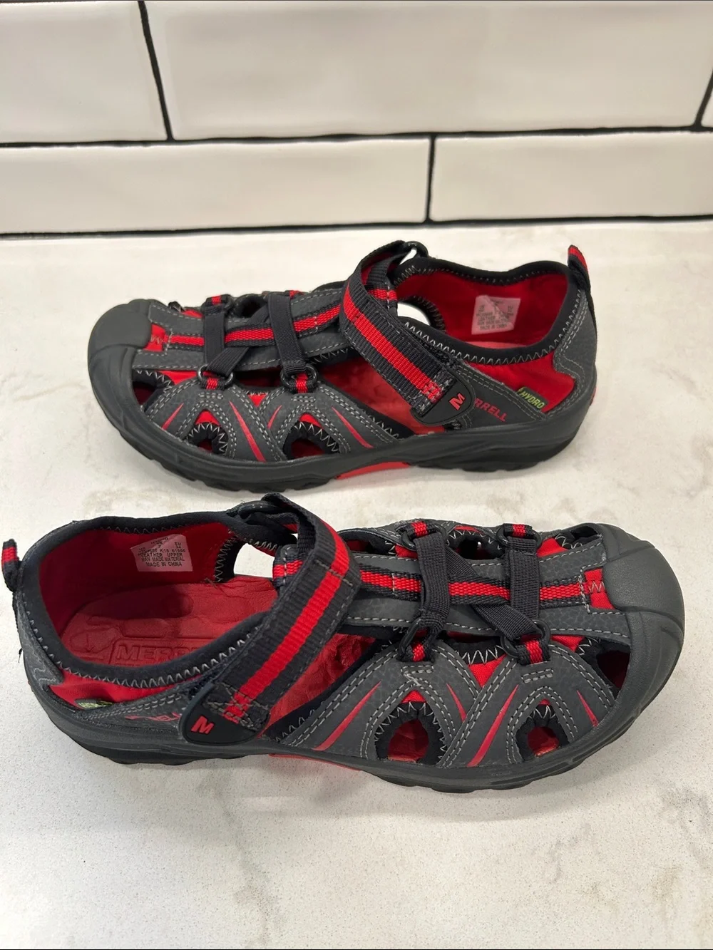 Merrell Hydro Outdoor Adjustable Leather‎ Sandal Boys Size 3W